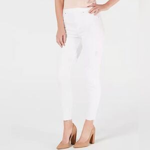Spanx White Distressed Skinny Jean Legging
